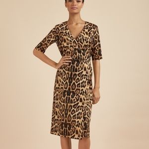 NWT The Pretty Dress Company Leopard Wrap Dress